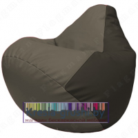 Бескаркасное кресло мешок Груша Г2.3-1716 (серый, чёрный)